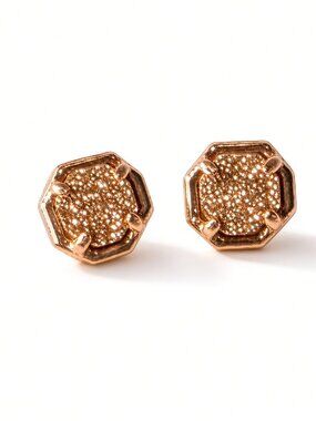 Kendra Scott Nola Rose Gold Drusy Stud Earrings NWT